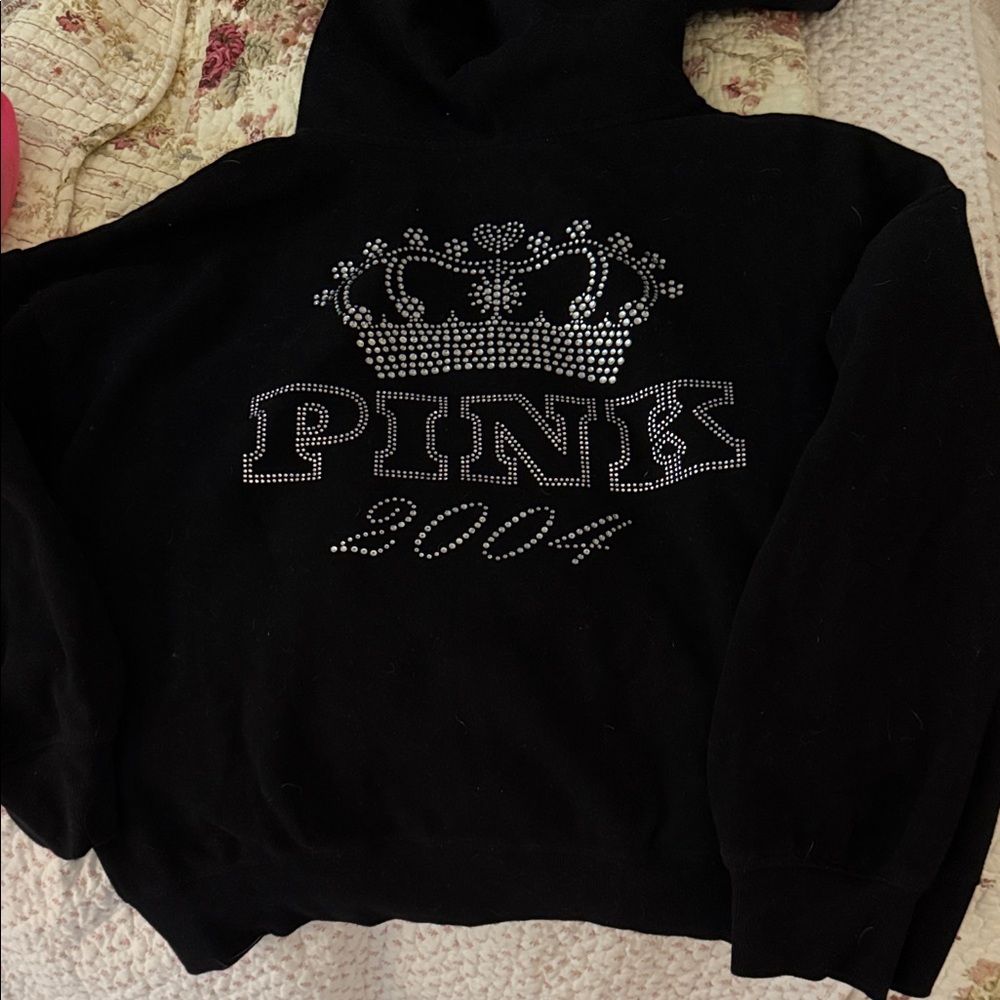 Victoria's Secret Black Hoodie with Silver Accents